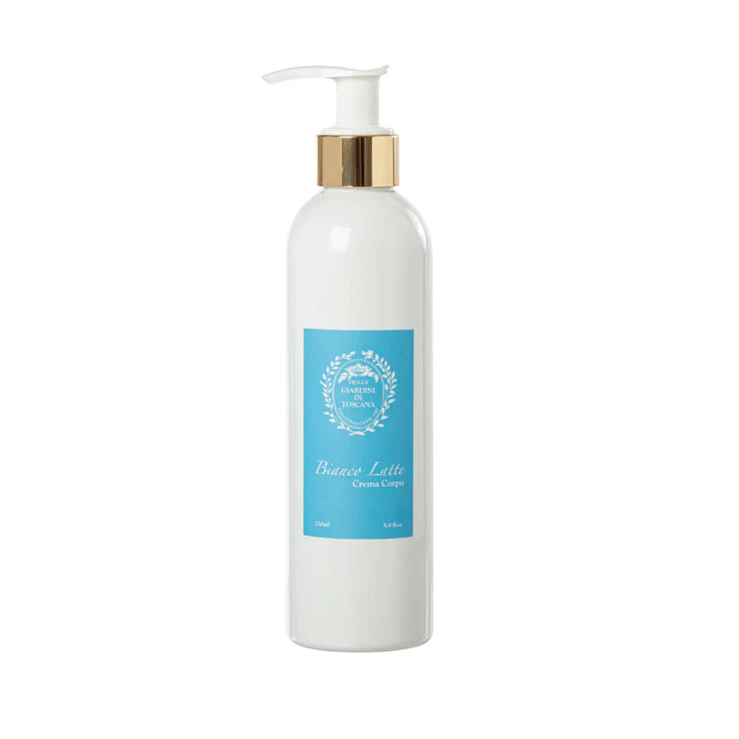 Crema Corpo “Bianco Latte” by Giardini di Toscana – 250 ml – La Dolcezza di Latte, Miele e Caramello